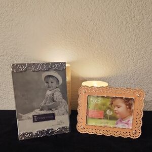 Decorative Silver and Peach Picture Frames